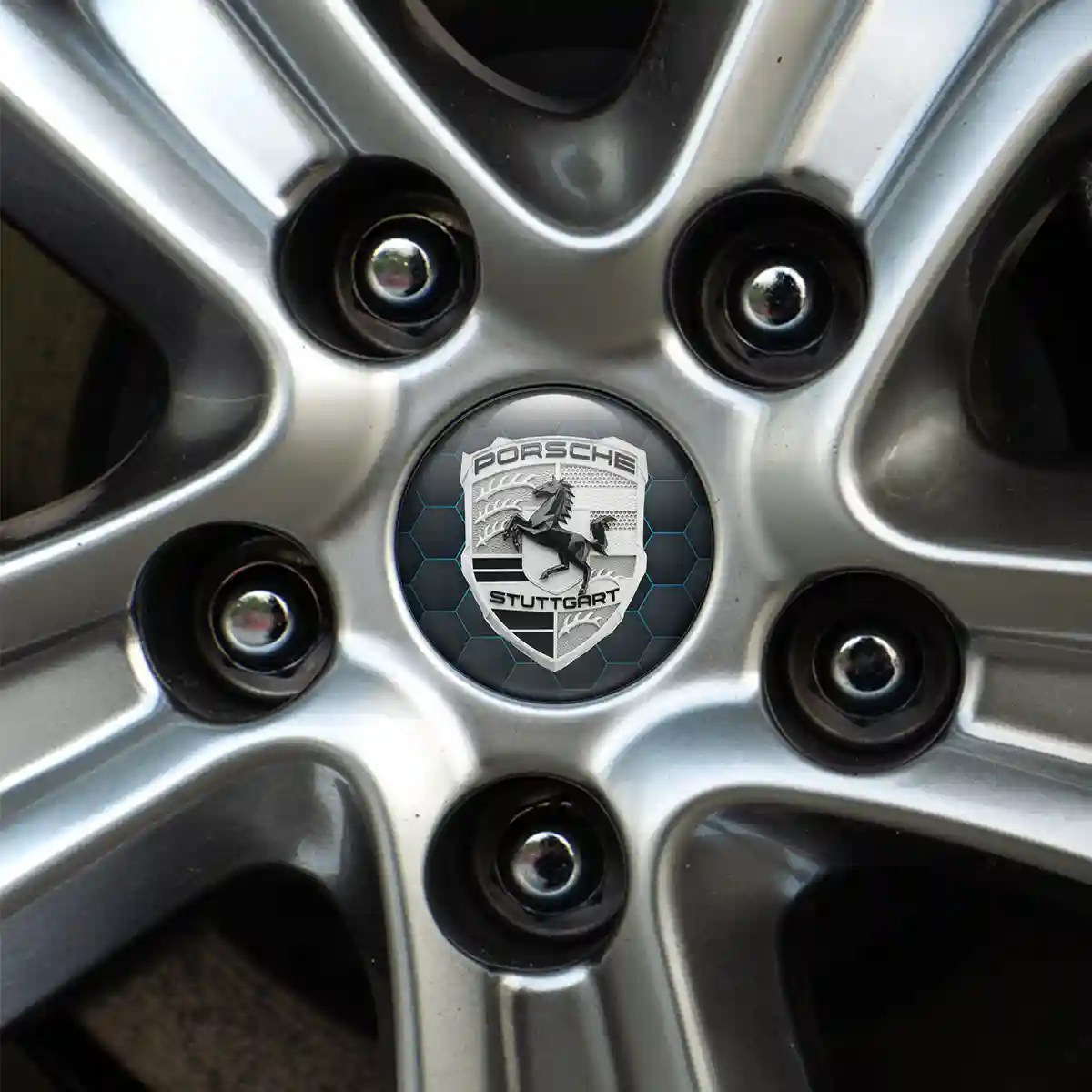 Porsche Domed Emblem Self-Adhesive Outer Style
