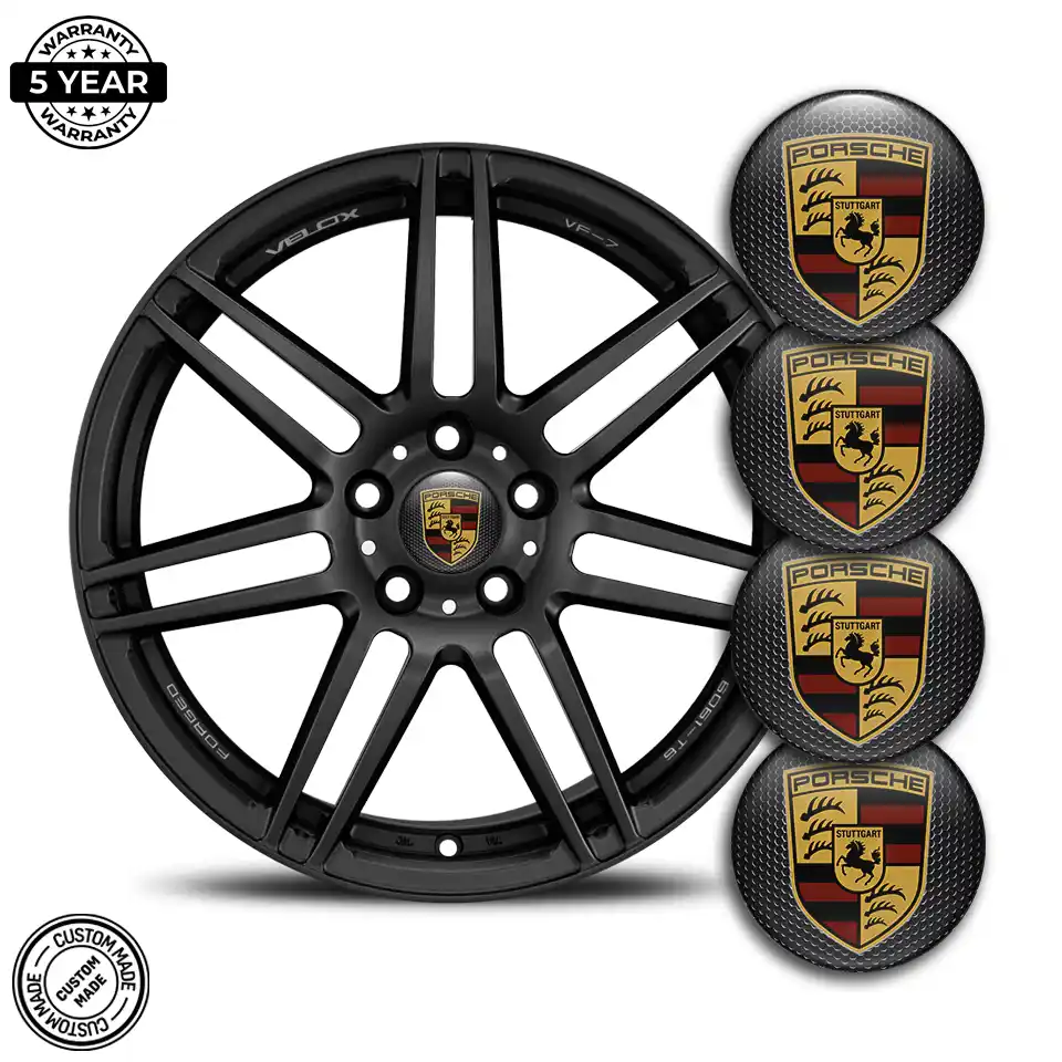 Porsche Domed Emblem Self-Adhesive Premium Edition