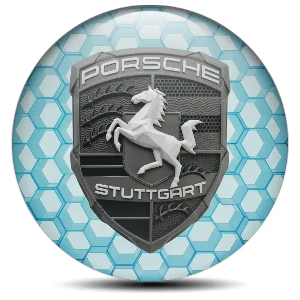 Porsche Domed Emblem Self-Adhesive Prime Quality
