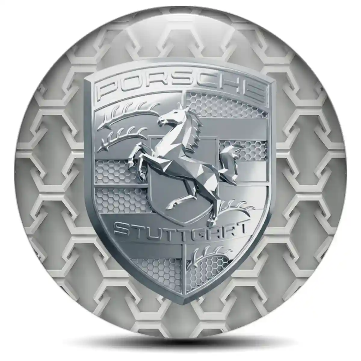 Porsche Domed Emblem Self-Adhesive Resin Elite