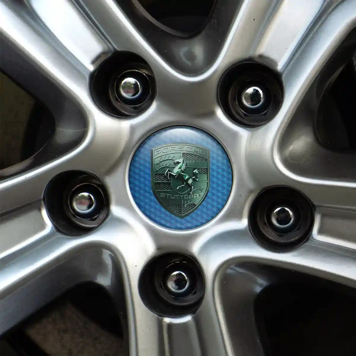 Porsche Domed Emblem Self-Adhesive Resin Luxe