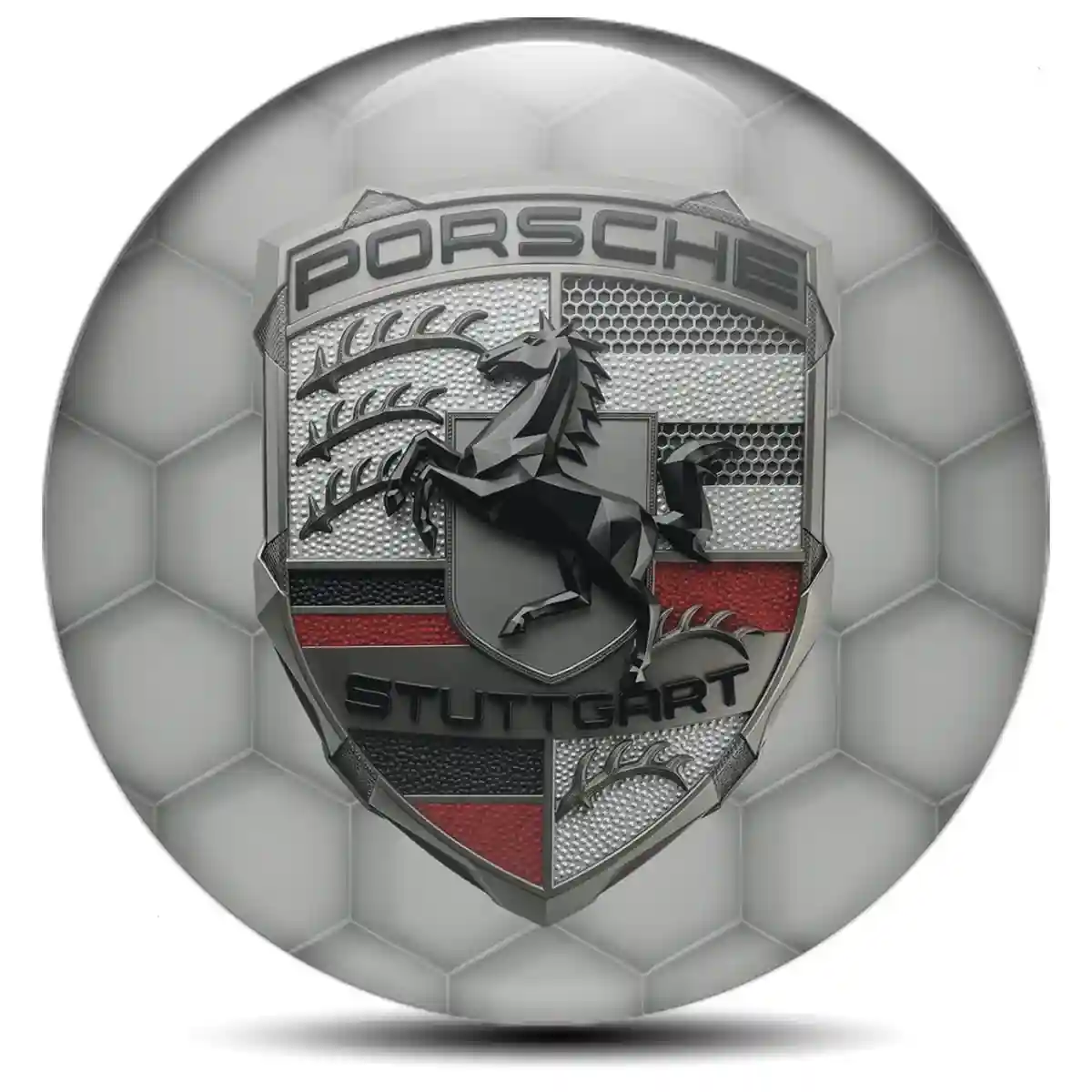 Porsche Domed Emblem Self-Adhesive Sleek Style