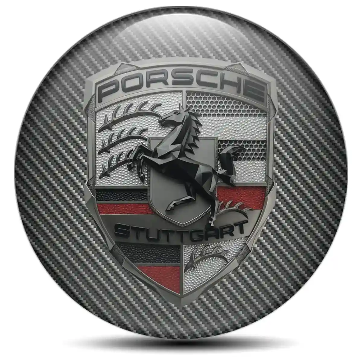 Porsche Domed Emblem Self-Adhesive Sport Tuning