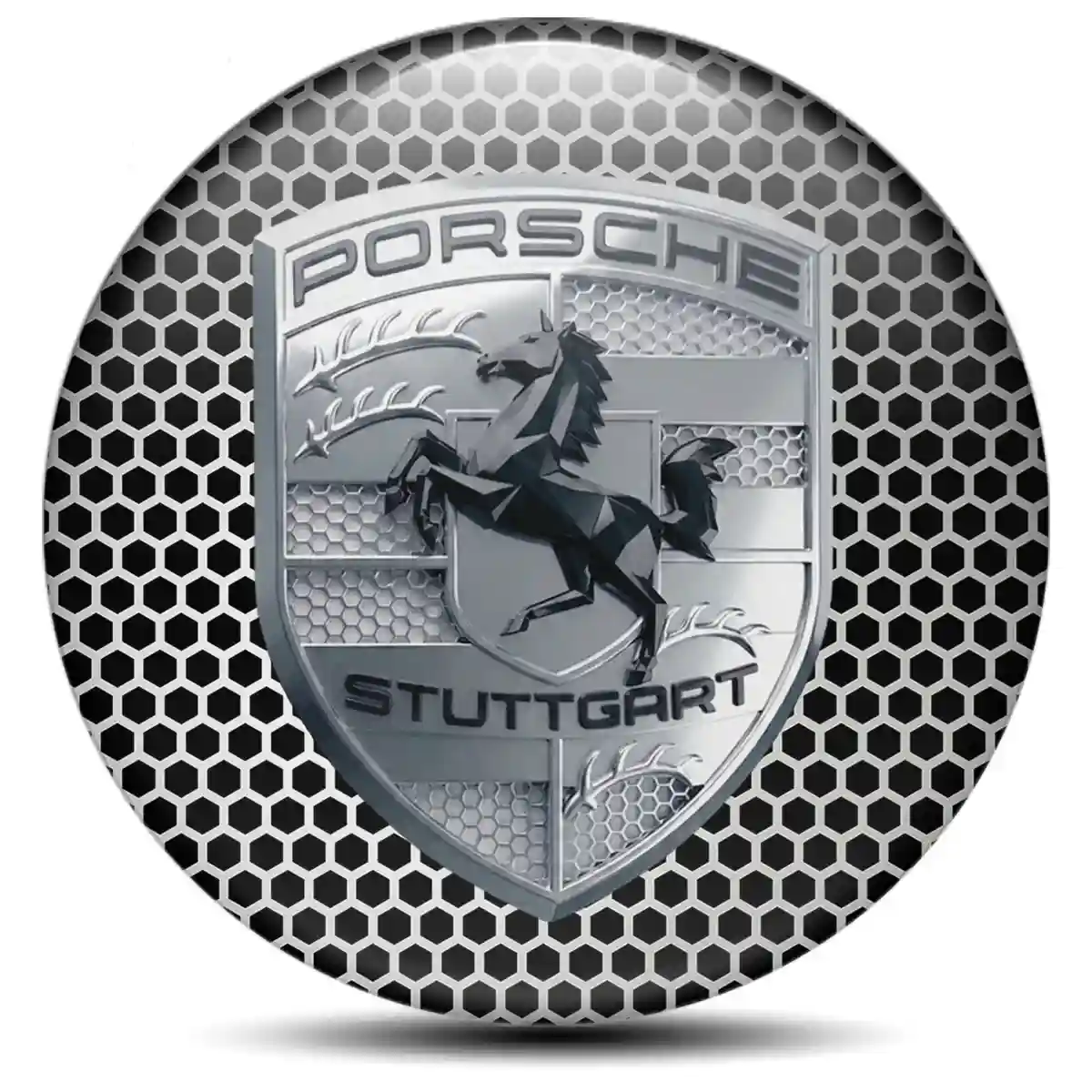 Porsche Domed Emblem Self-Adhesive Street Tuning