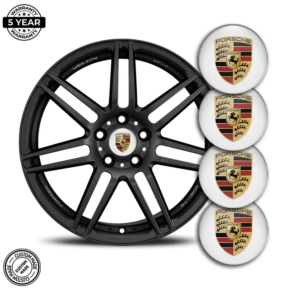 Porsche Domed Emblem Self-Adhesive Stylish Design