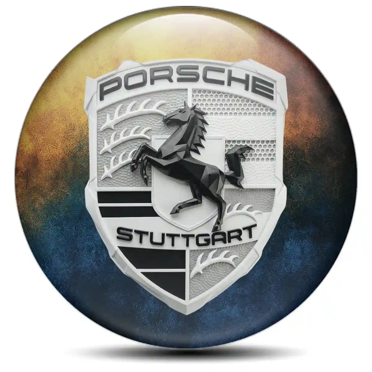 Porsche Domed Emblem Self-Adhesive Superior Craft
