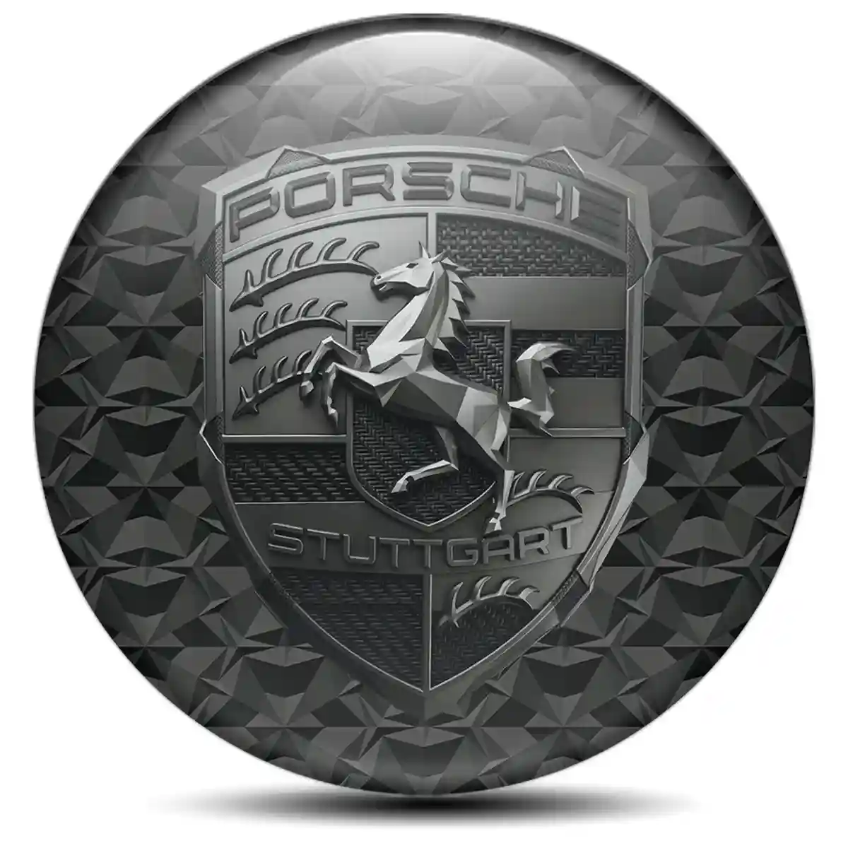 Porsche Domed Emblem Sleek Style
