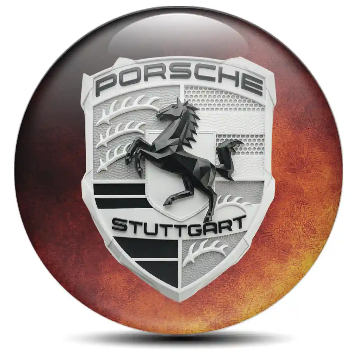 Porsche Domed Emblem Sport Tuning