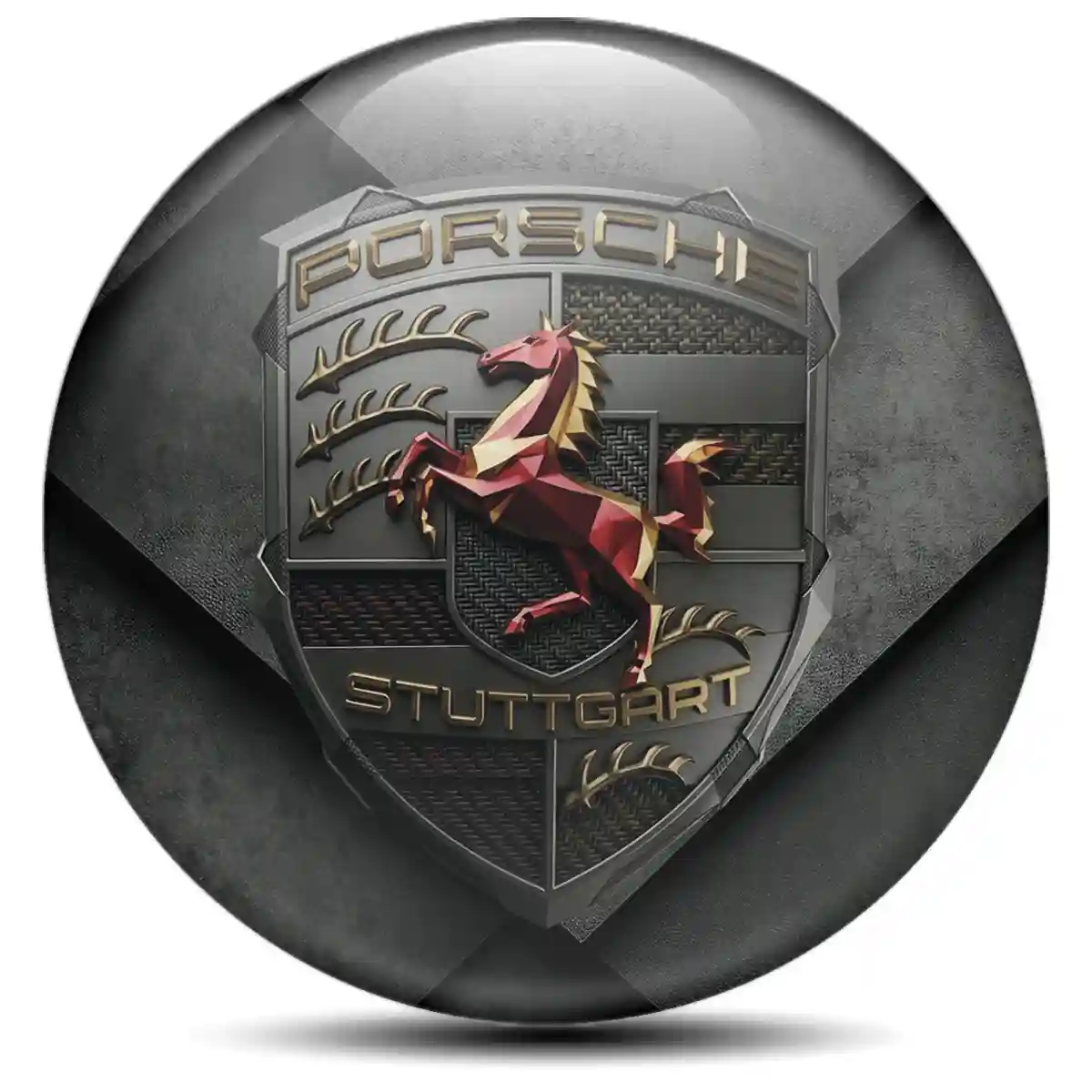 Porsche Domed Emblem Street Tuning
