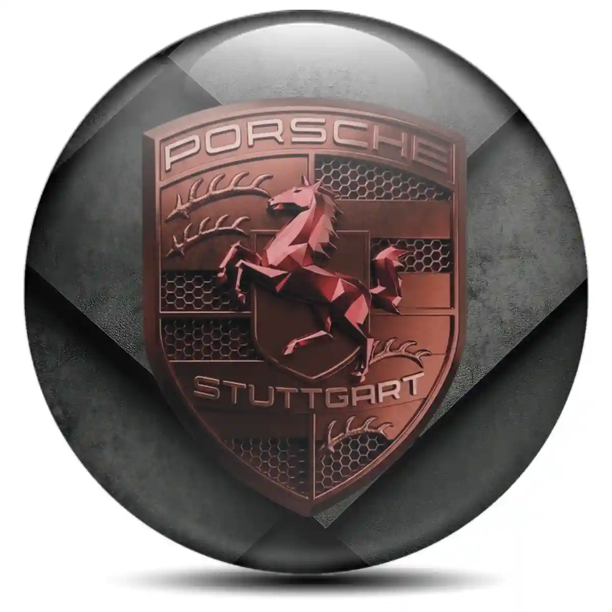 Porsche Domed Sticker Branded Line