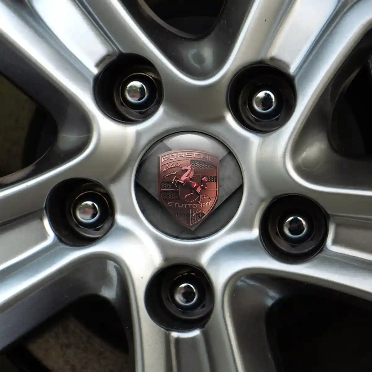 Porsche Domed Sticker Branded Line