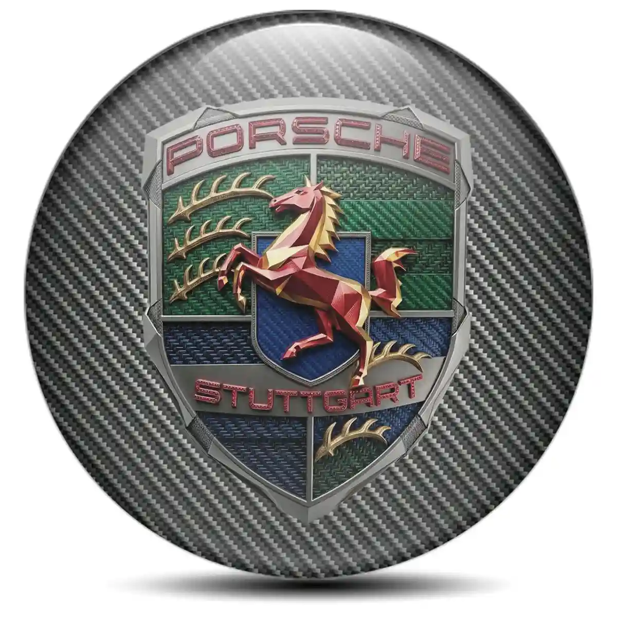 Porsche Domed Sticker Cabin Style