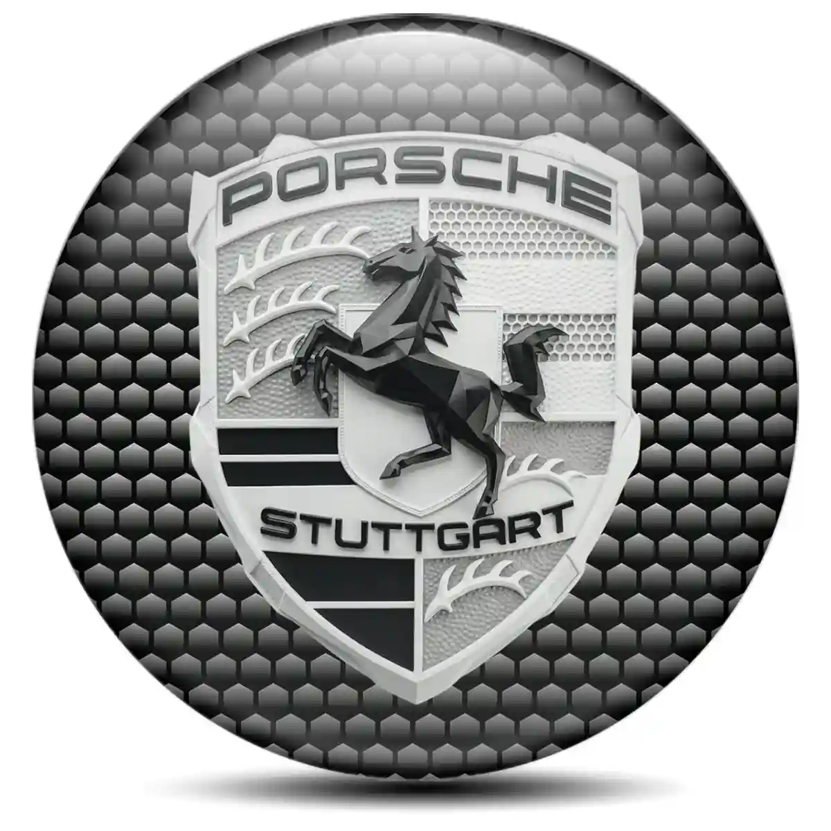 Porsche Domed Sticker Refined Design
