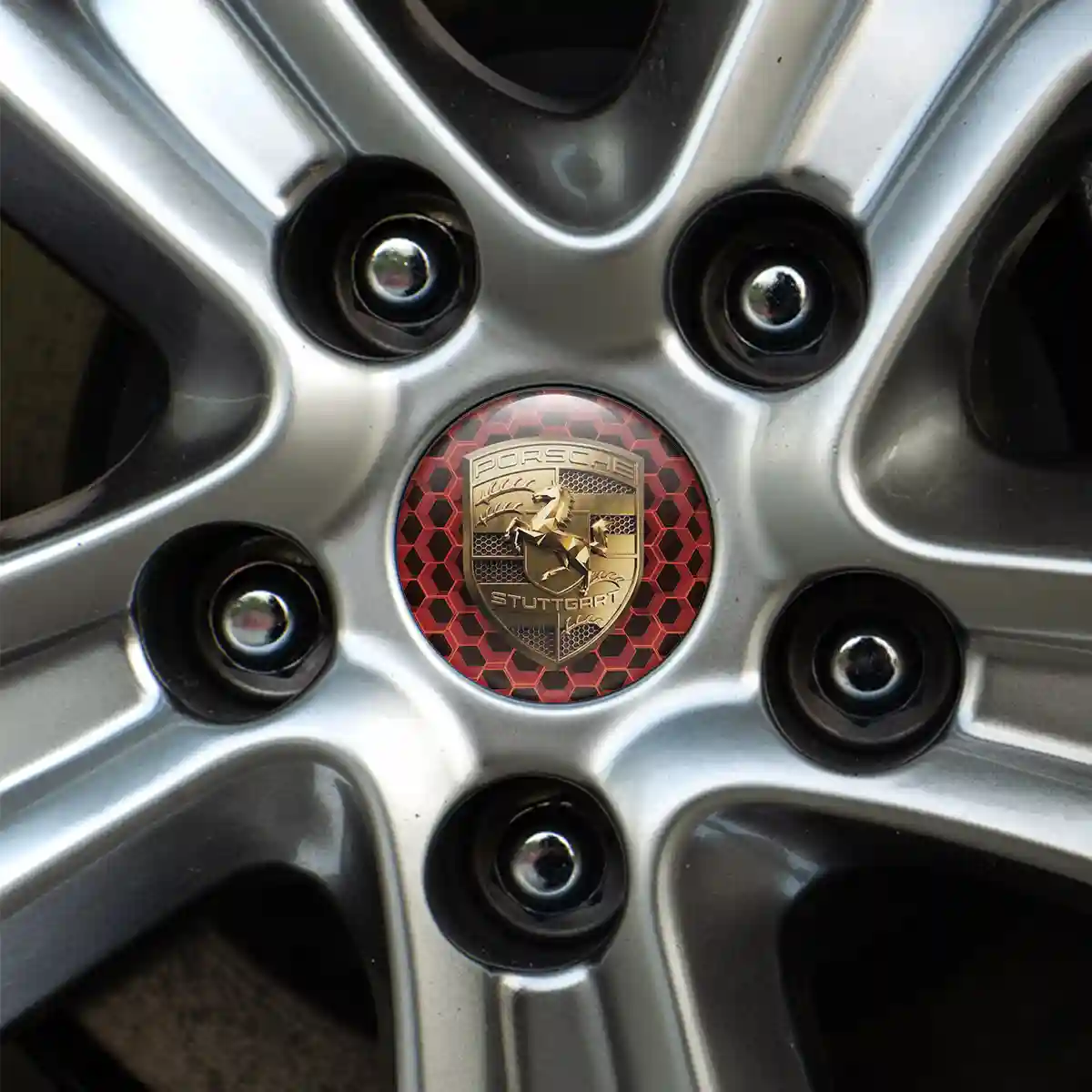 Porsche Domed Sticker Self-Adhesive Branded Line