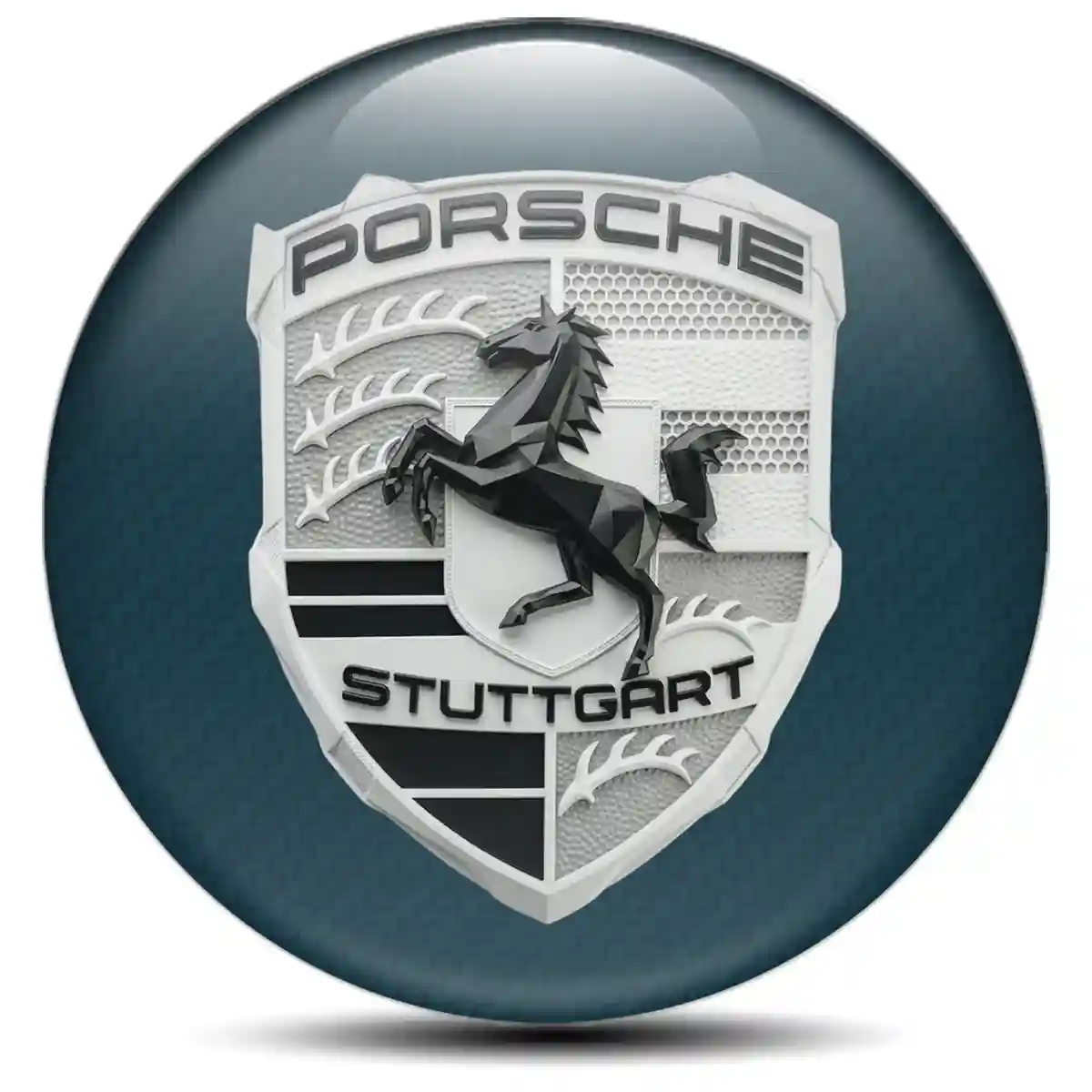Porsche Domed Sticker Self-Adhesive Cabin Style