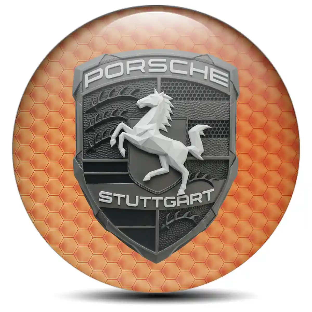 Porsche Domed Sticker Self-Adhesive Elite Finish