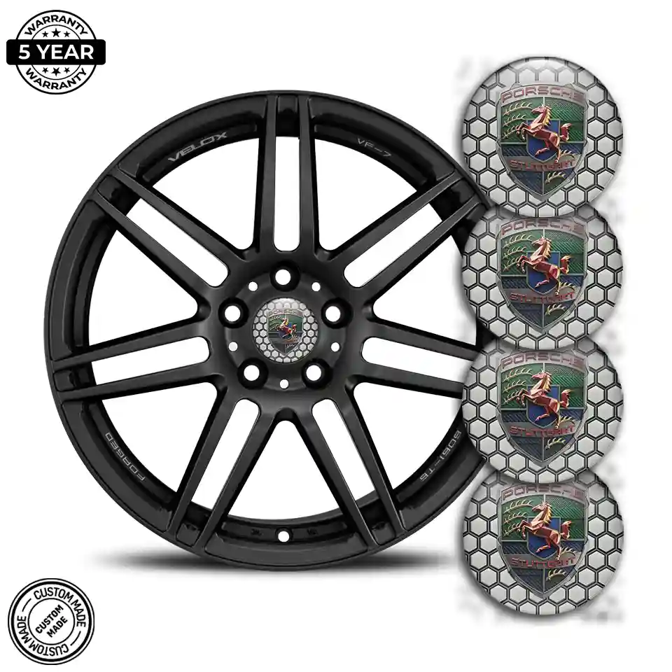 Porsche Domed Sticker Self-Adhesive Exclusive Series