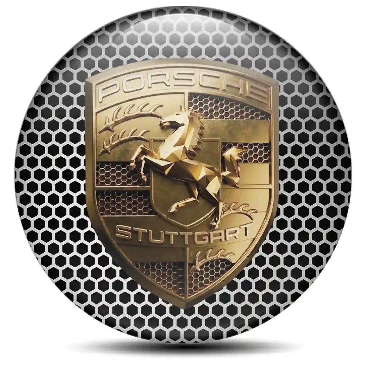 Porsche Domed Sticker Self-Adhesive Exterior Luxe