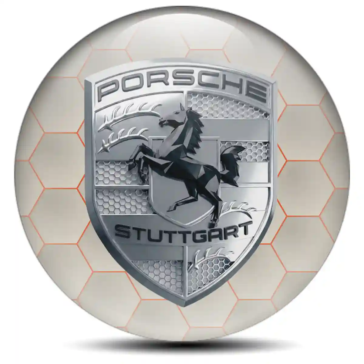 Porsche Domed Sticker Self-Adhesive Interior Elegance
