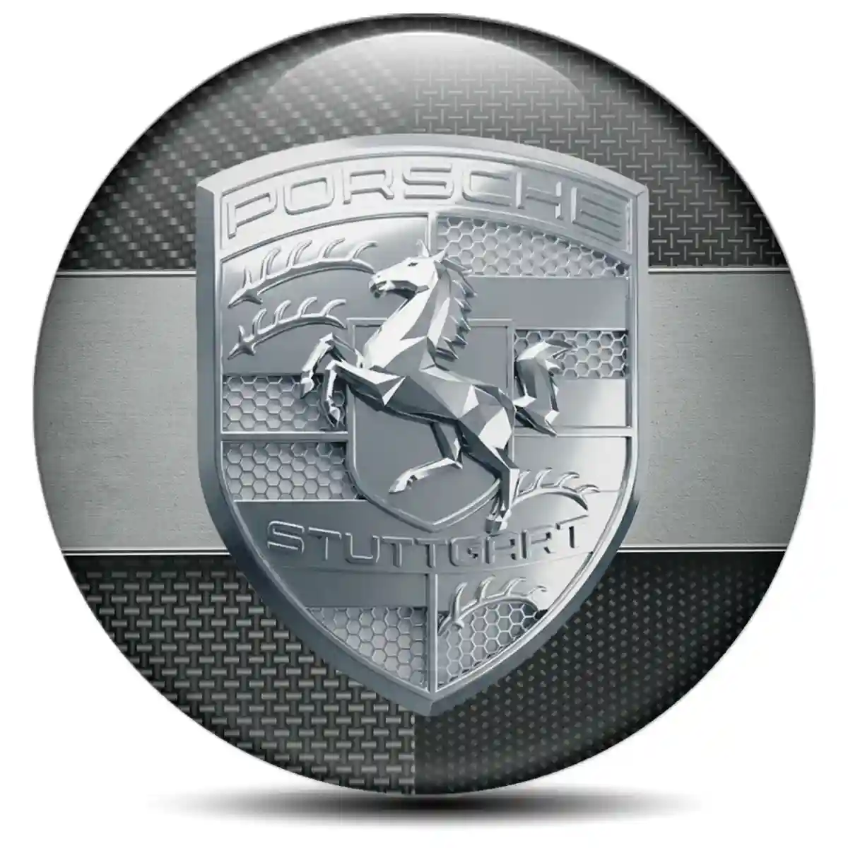 Porsche Domed Sticker Self-Adhesive Performance Style