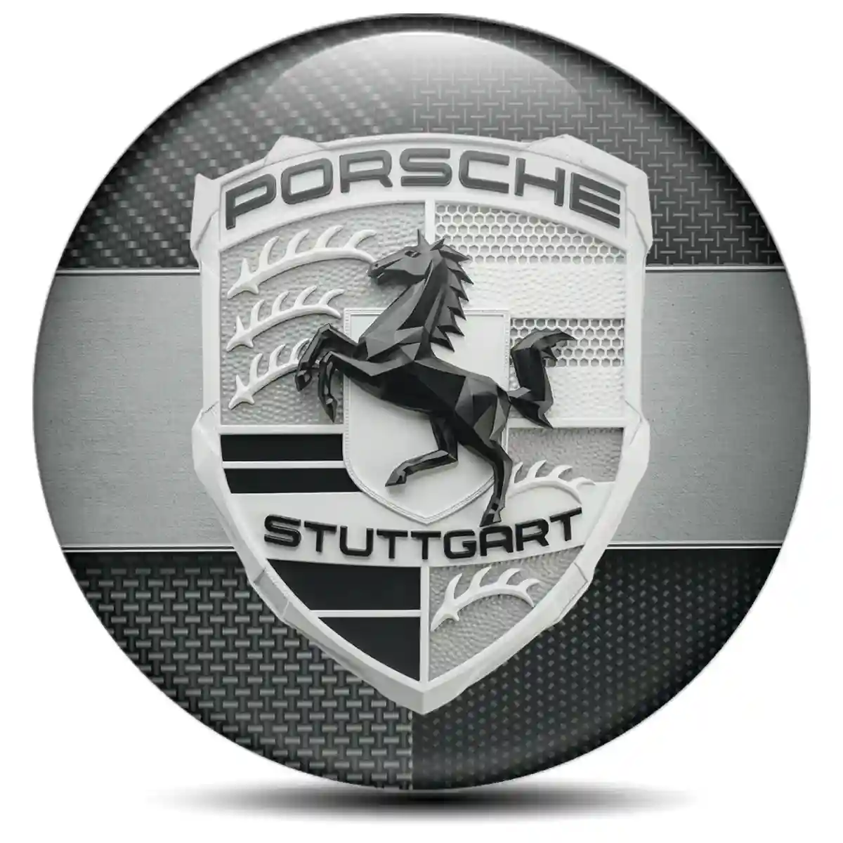 Porsche Domed Sticker Self-Adhesive Premium Dome