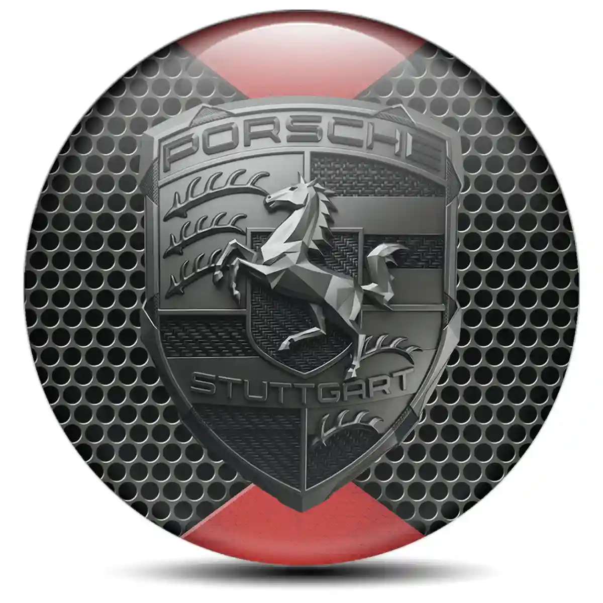 Porsche Domed Sticker Self-Adhesive Prime Quality