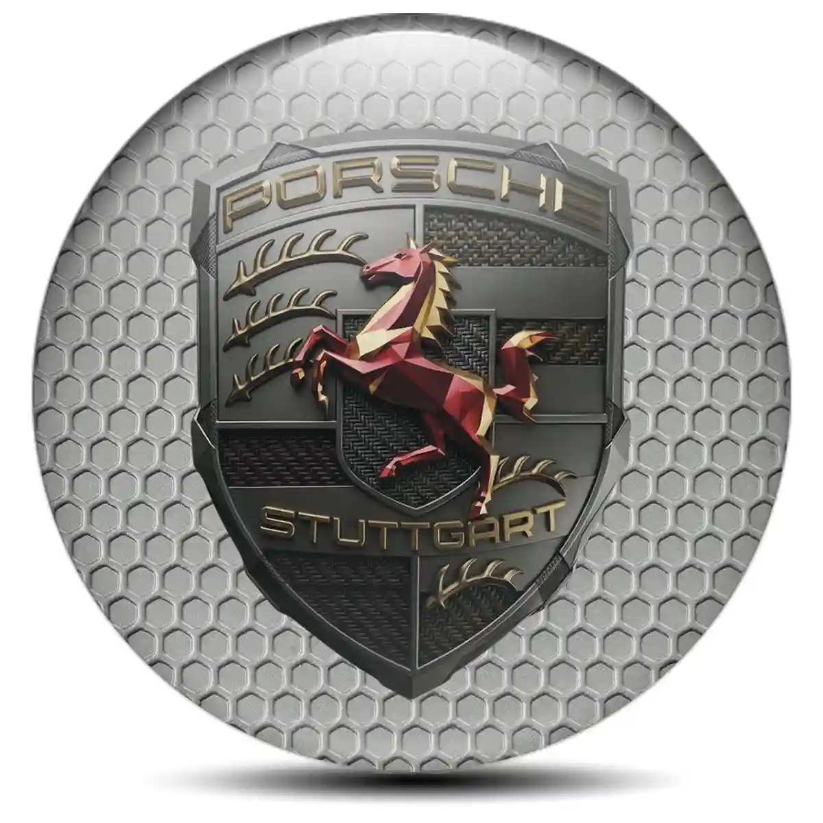Porsche Domed Sticker Self-Adhesive Resin Elite