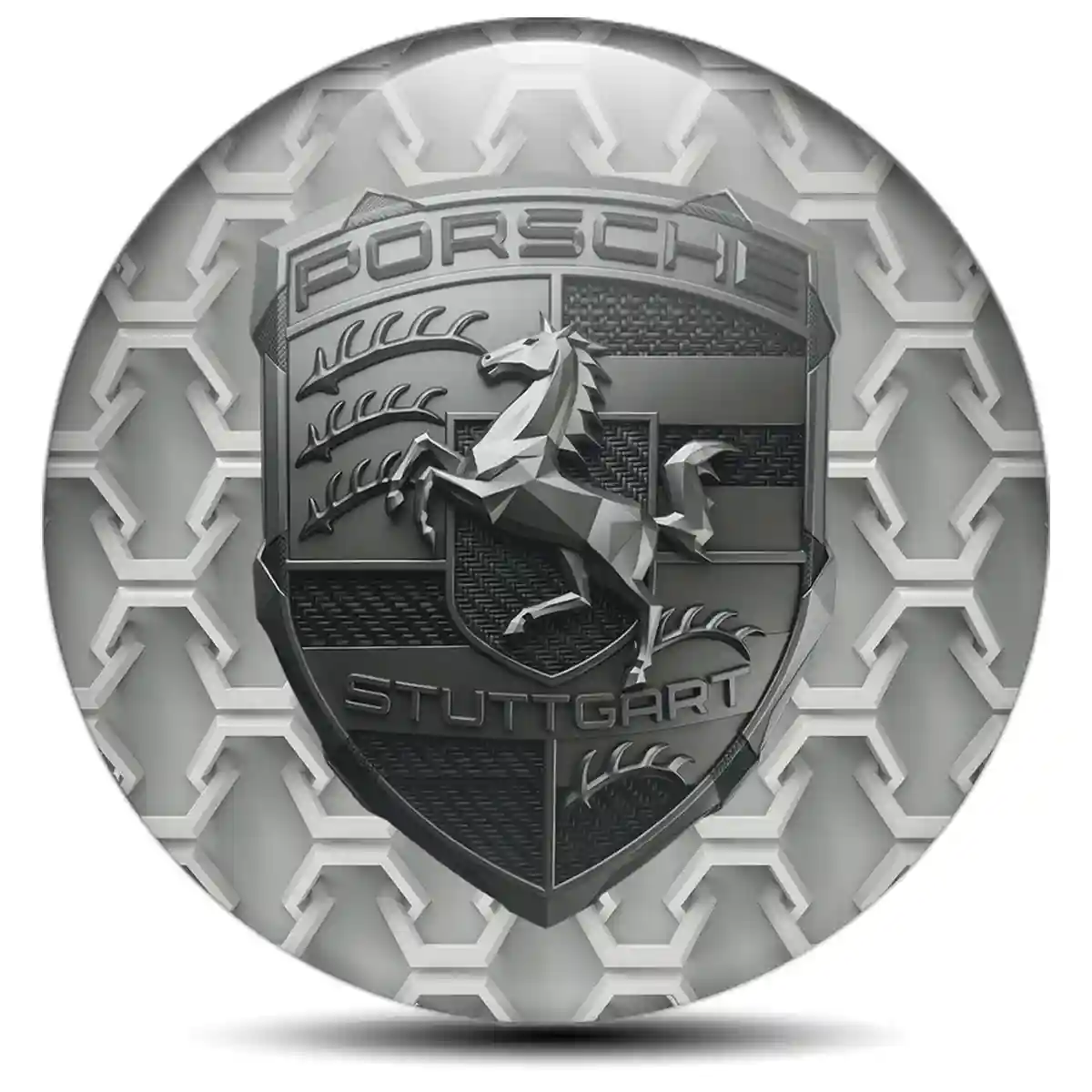 Porsche Domed Sticker Self-Adhesive Resin Luxe