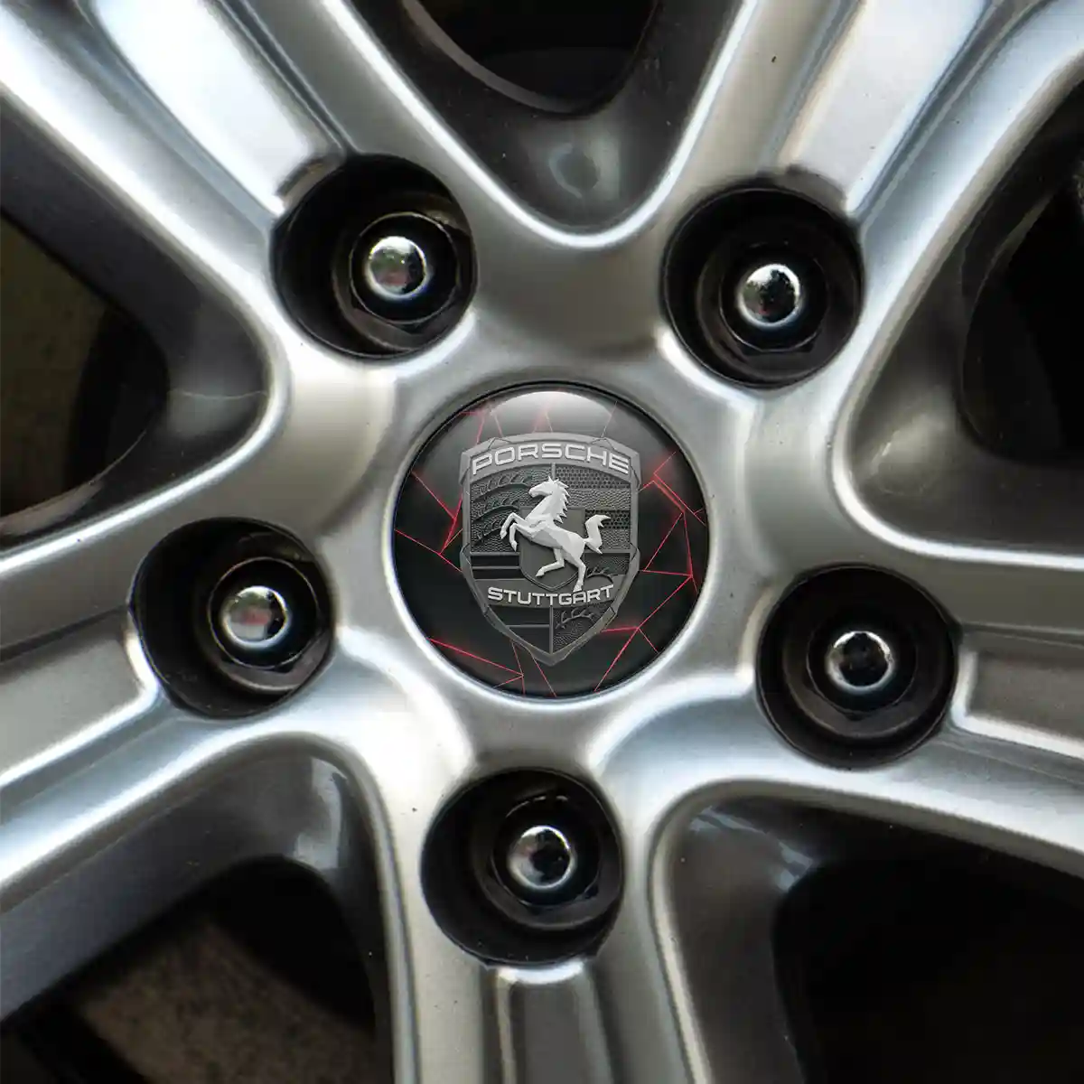 Porsche Domed Sticker Self-Adhesive Signature Grade
