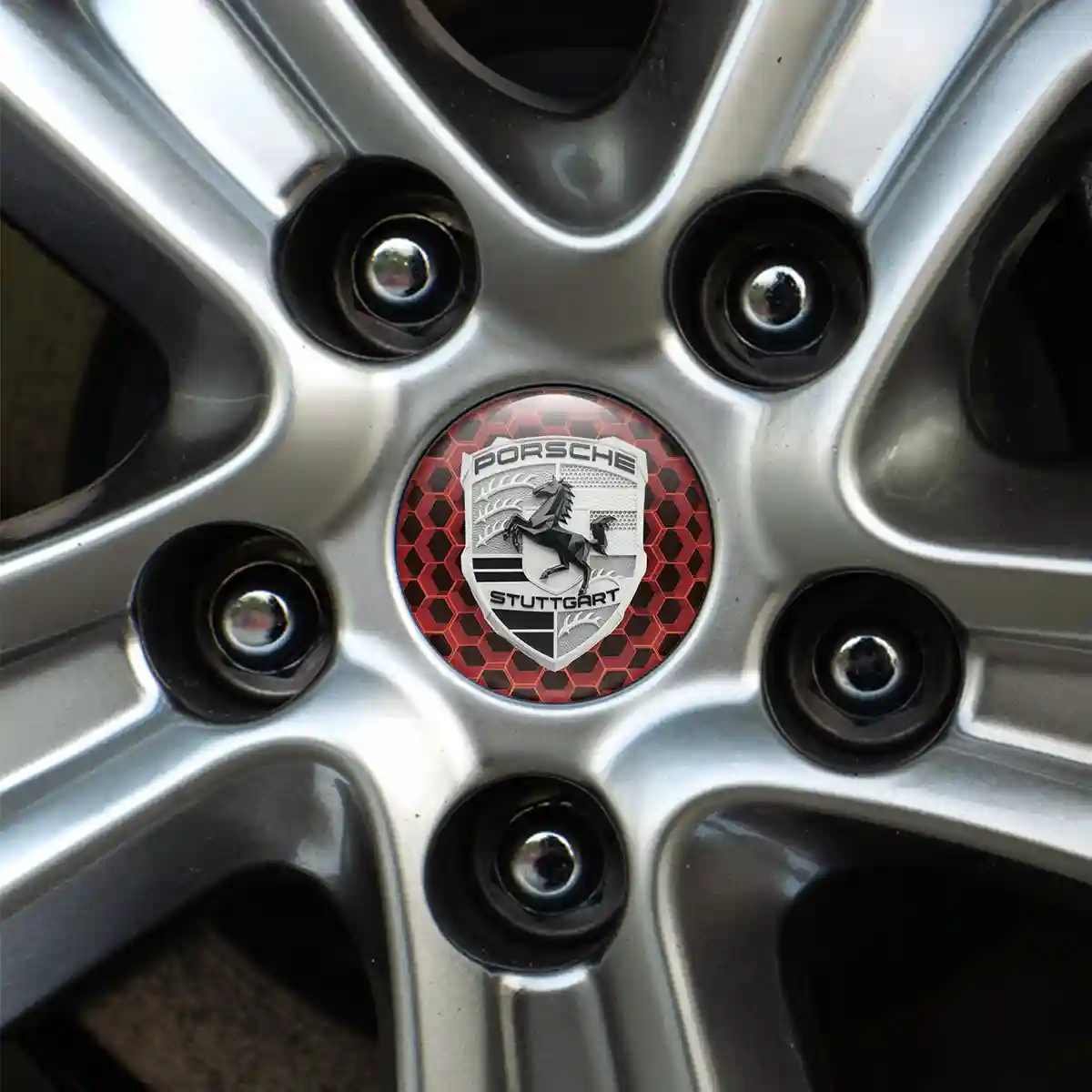 Porsche Domed Sticker Self-Adhesive Sport Tuning