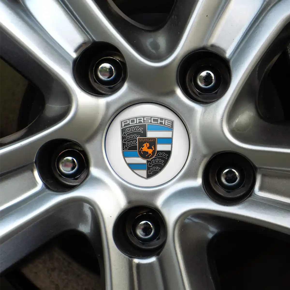 Porsche Domed Sticker Self-Adhesive Stylish Design