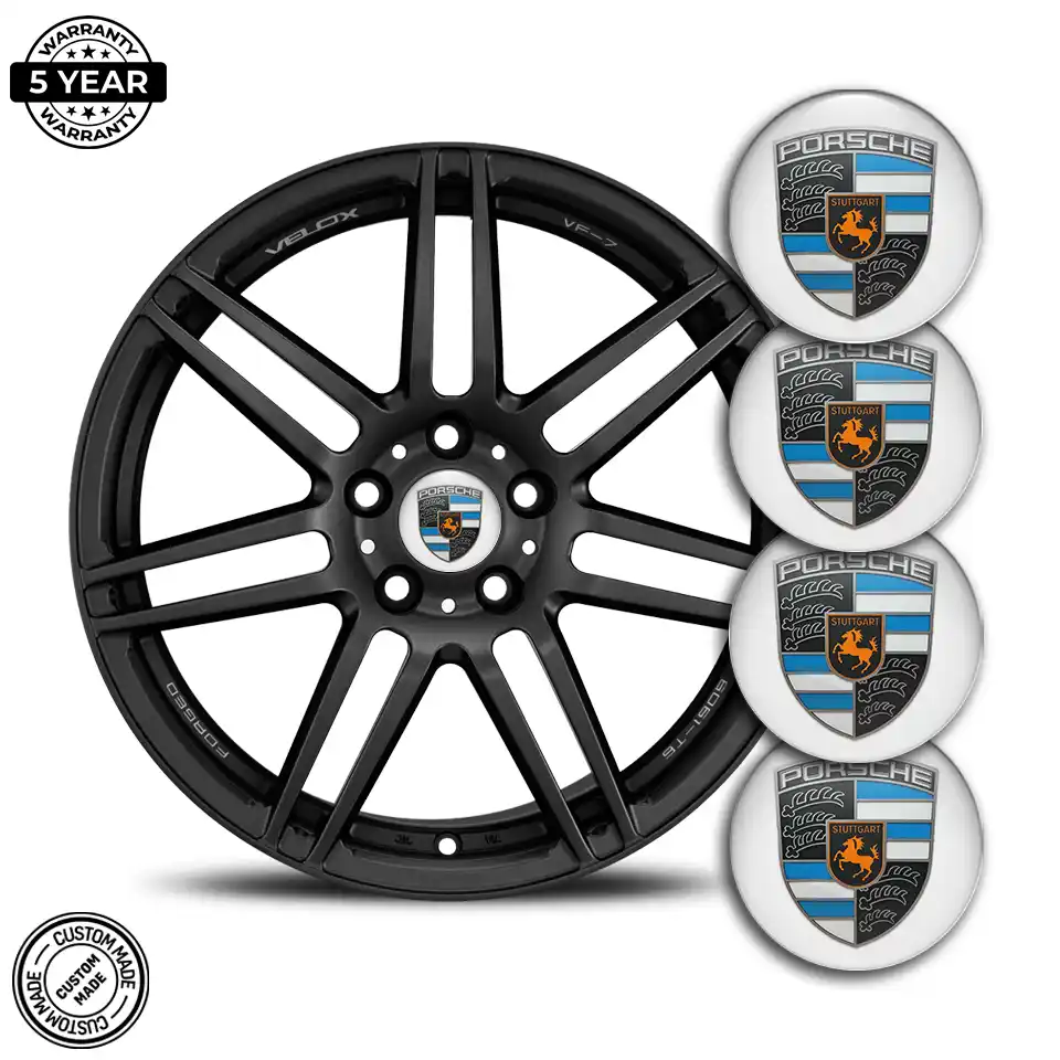 Porsche Domed Sticker Self-Adhesive Stylish Design