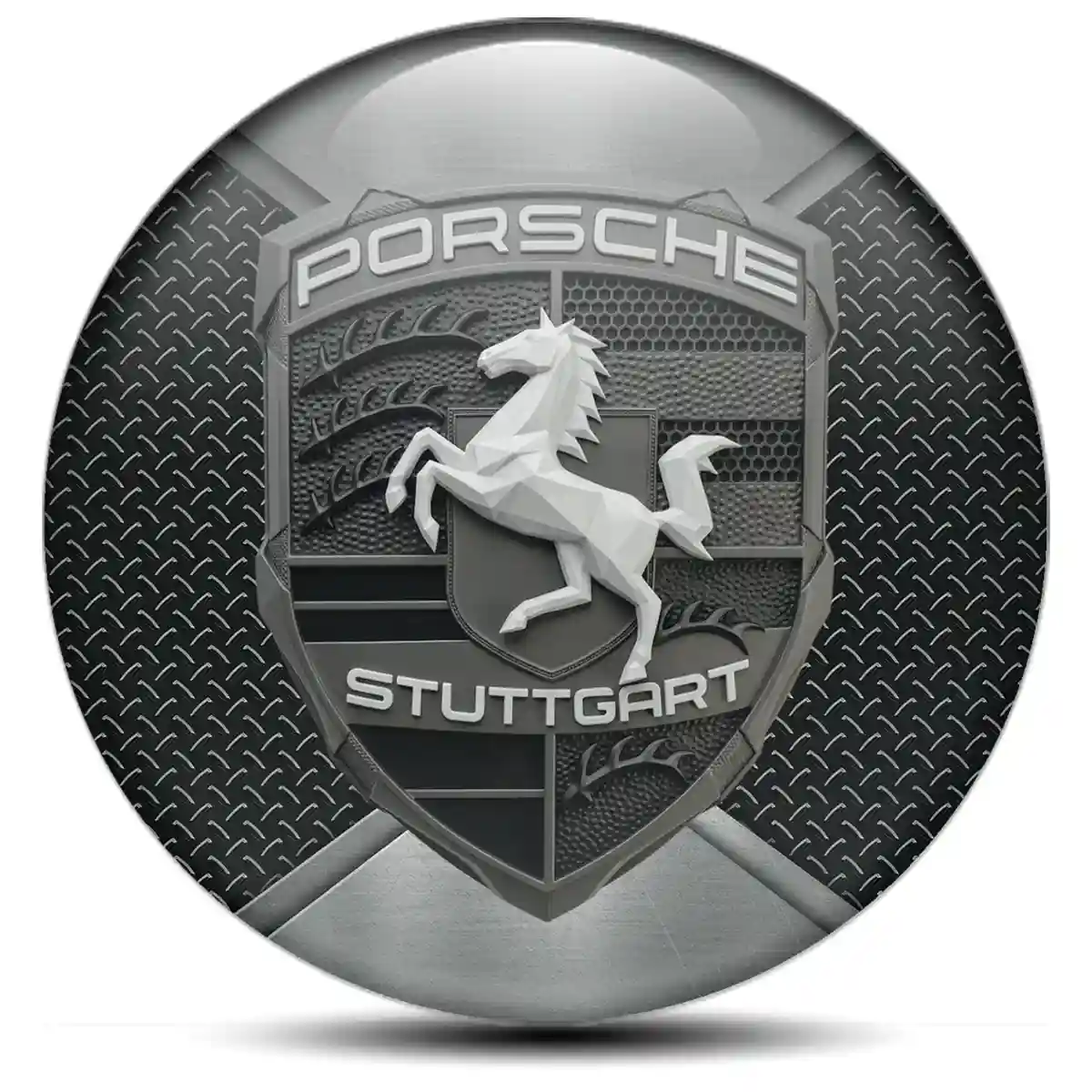 Porsche Domed Sticker Self-Adhesive Superior Craft