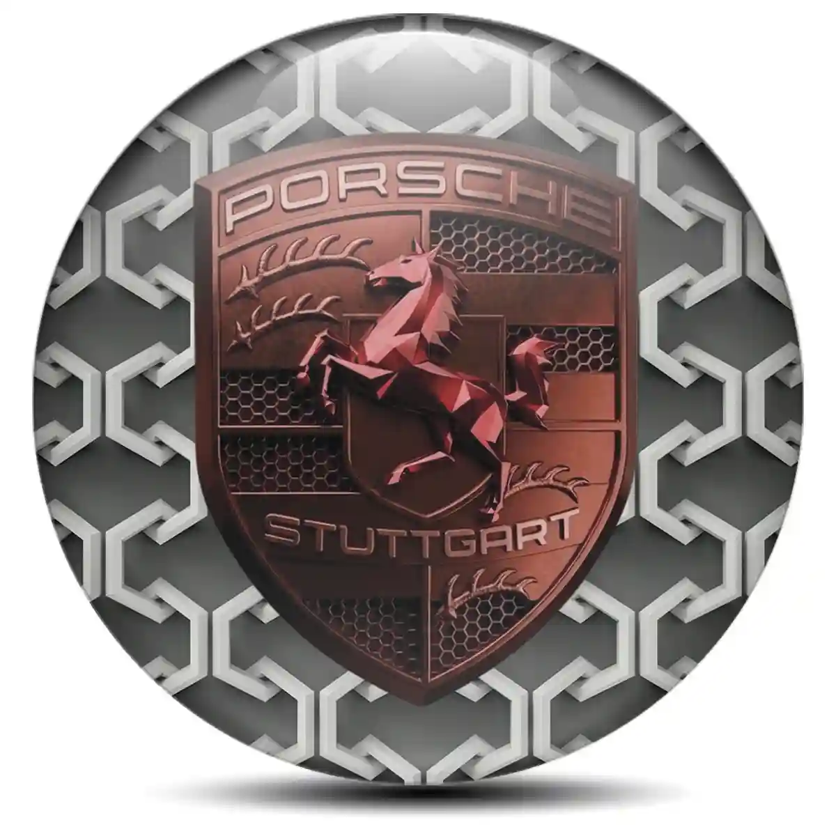 Porsche Domed Sticker Sleek Style