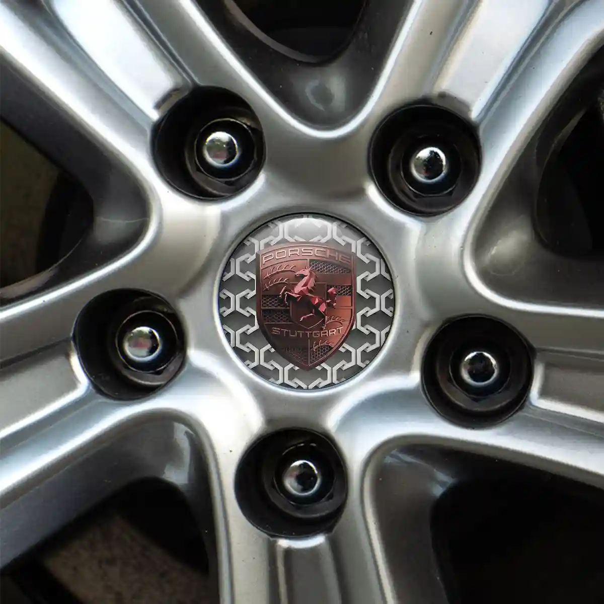 Porsche Domed Sticker Sleek Style