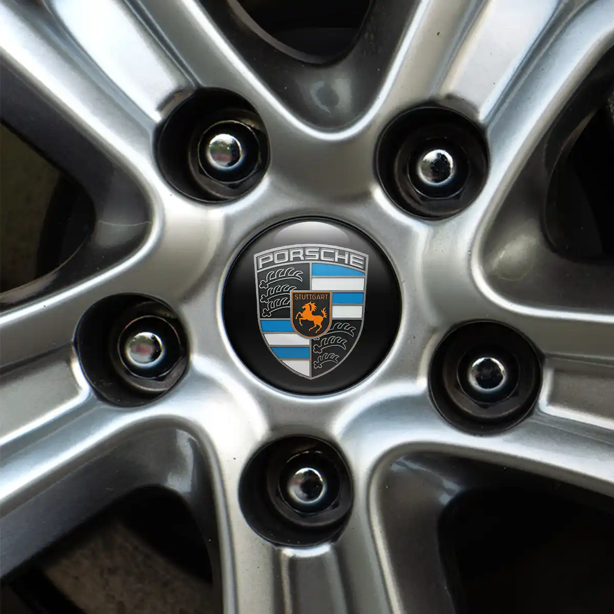 Porsche Domed Sticker Stylish Design
