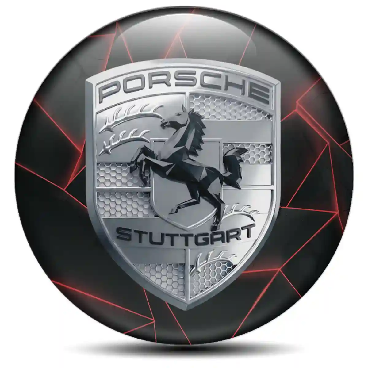 Porsche Emblem Badge Cabin Style