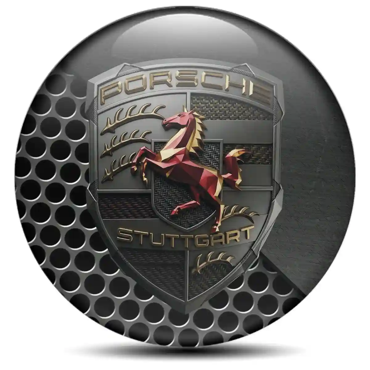 Porsche Emblem Badge Interior Elegance