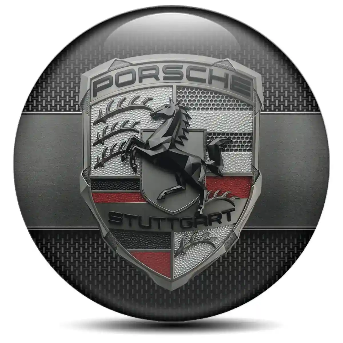 Porsche Emblem Badge Premium Dome