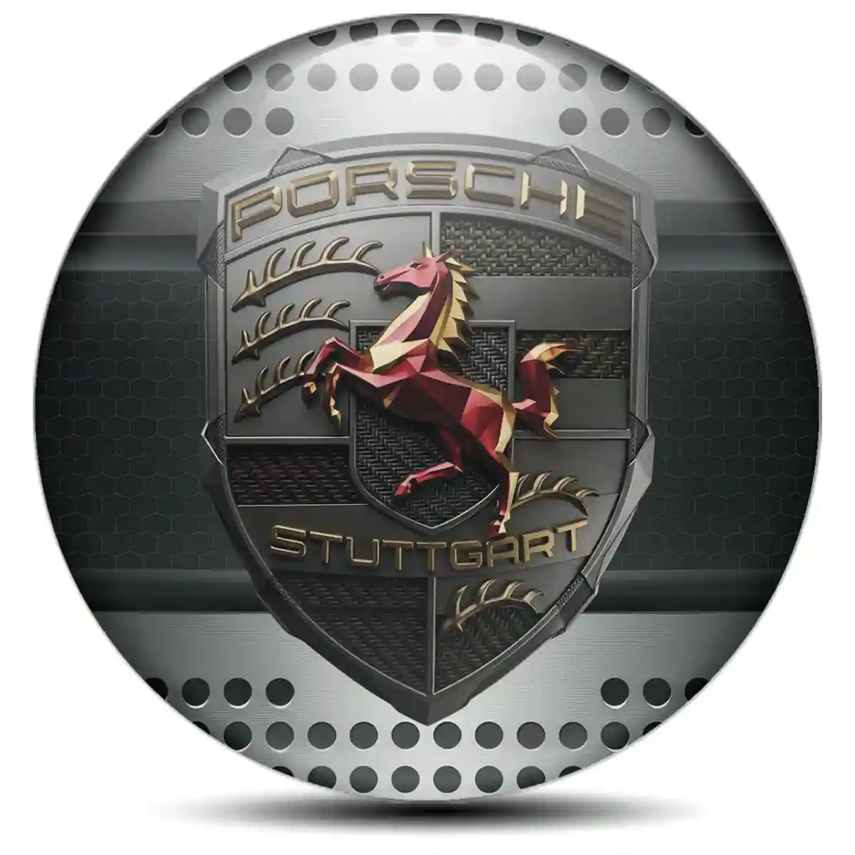 Porsche Emblem Badge Resin Luxe