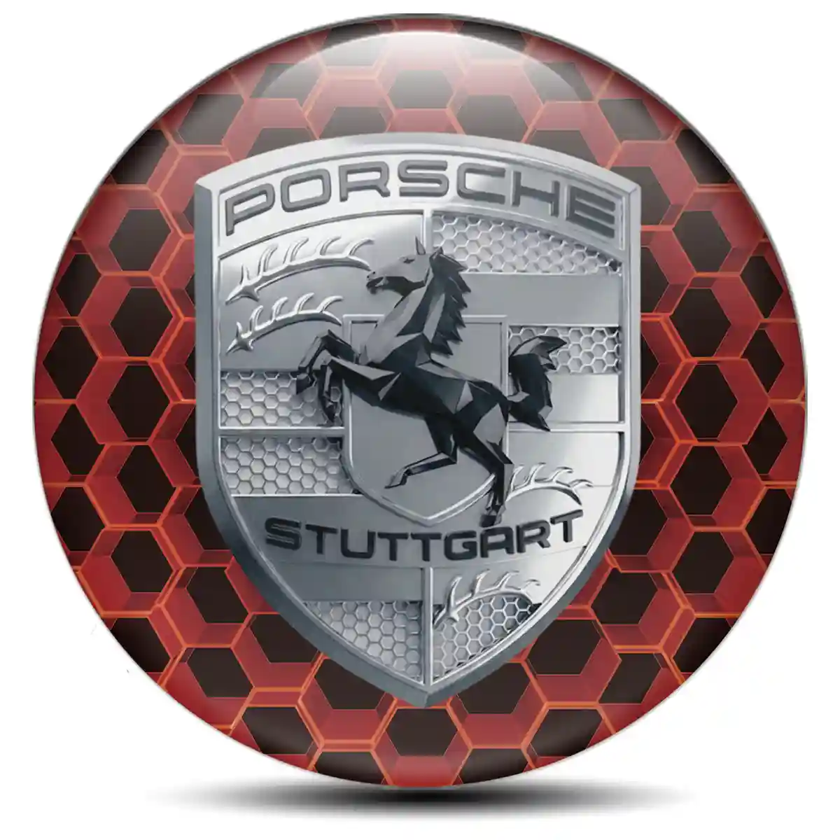 Porsche Emblem Badge Self-Adhesive Auto Tuning