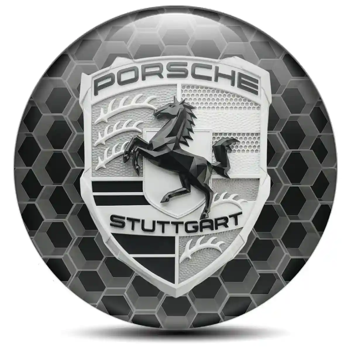 Porsche Emblem Badge Self-Adhesive Cabin Style