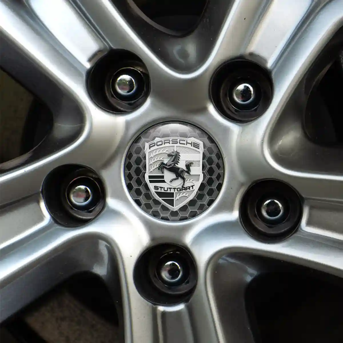 Porsche Emblem Badge Self-Adhesive Cabin Style
