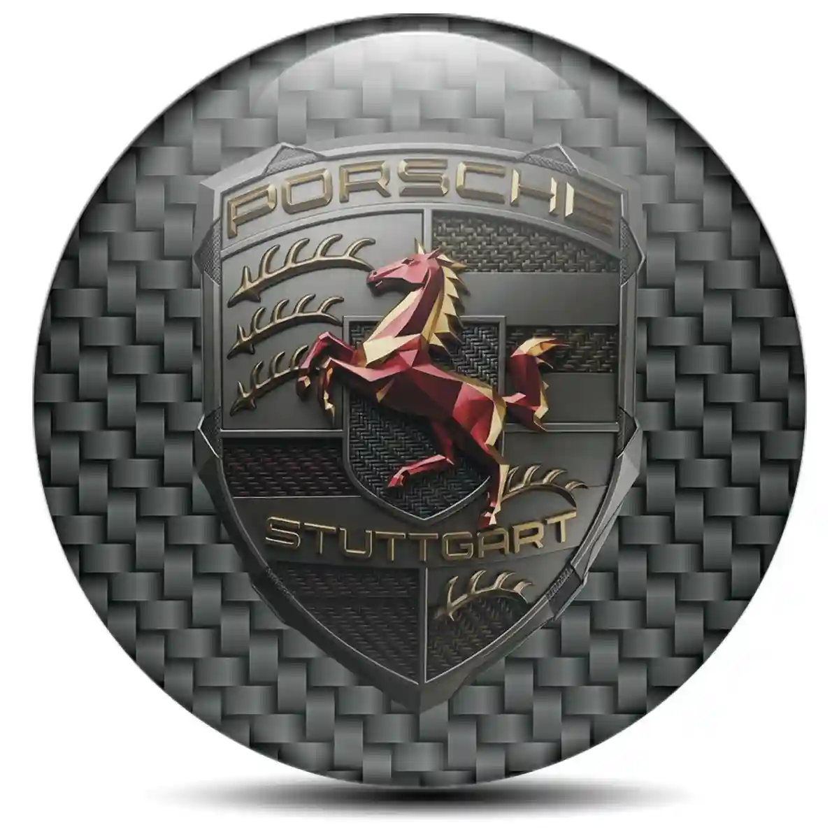 Porsche Emblem Badge Self-Adhesive Elite Edition