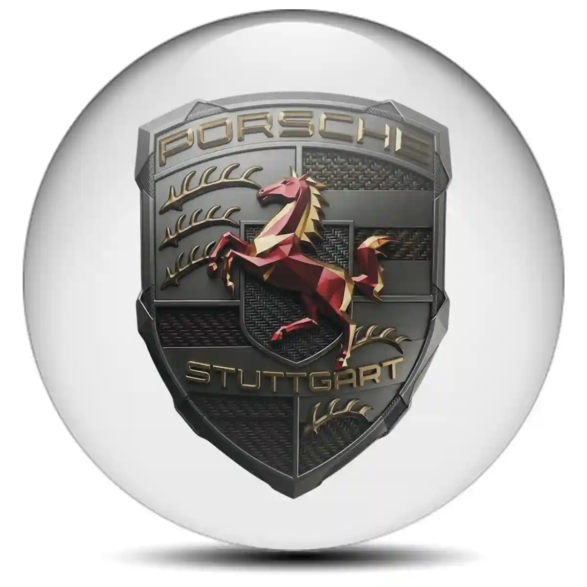 Porsche Emblem Badge Self-Adhesive Elite Finish