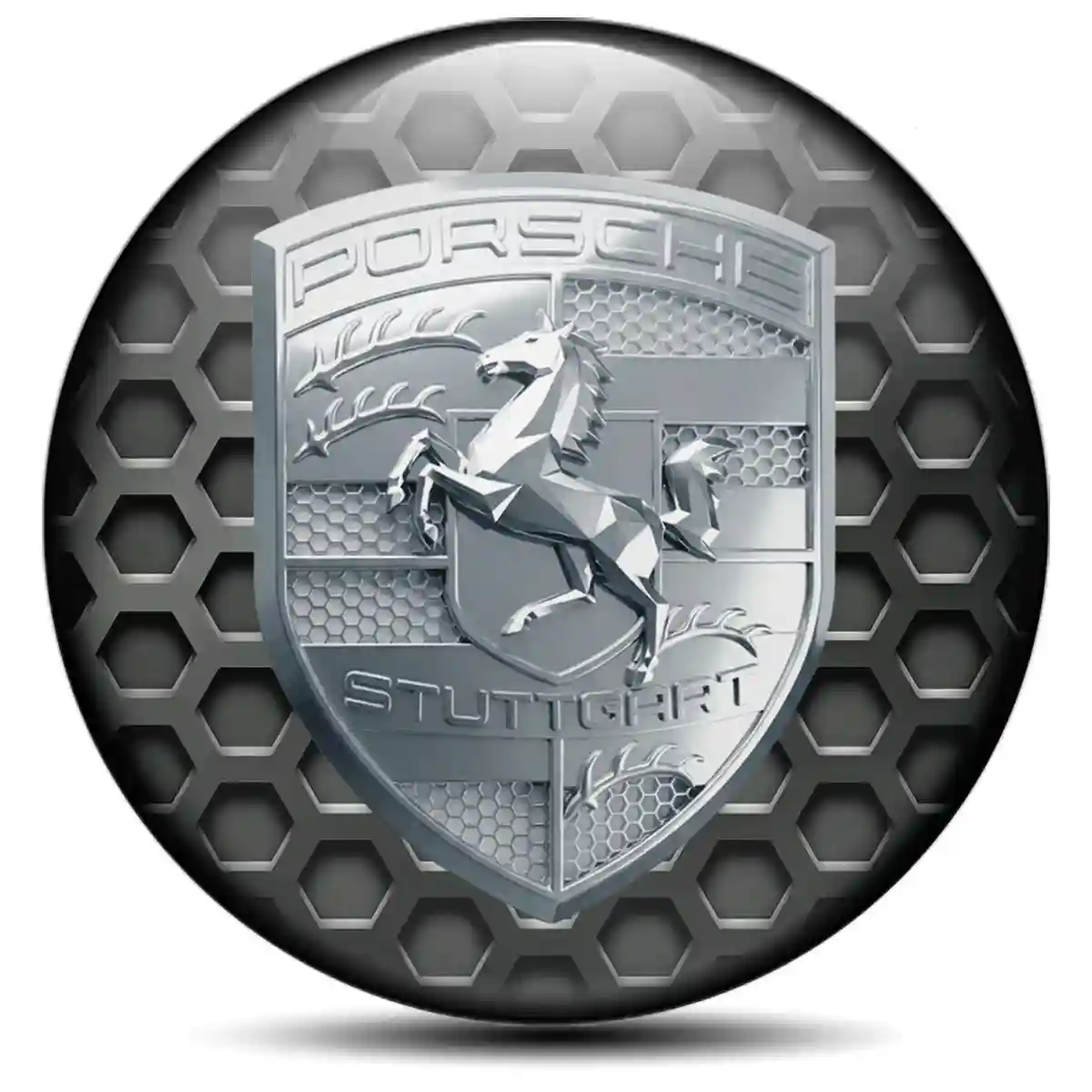 Porsche Emblem Badge Self-Adhesive Exterior Luxe