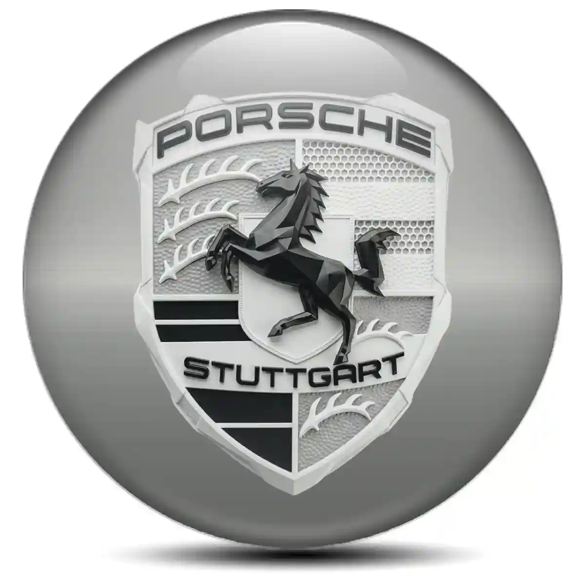 Porsche Emblem Badge Self-Adhesive Interior Elegance