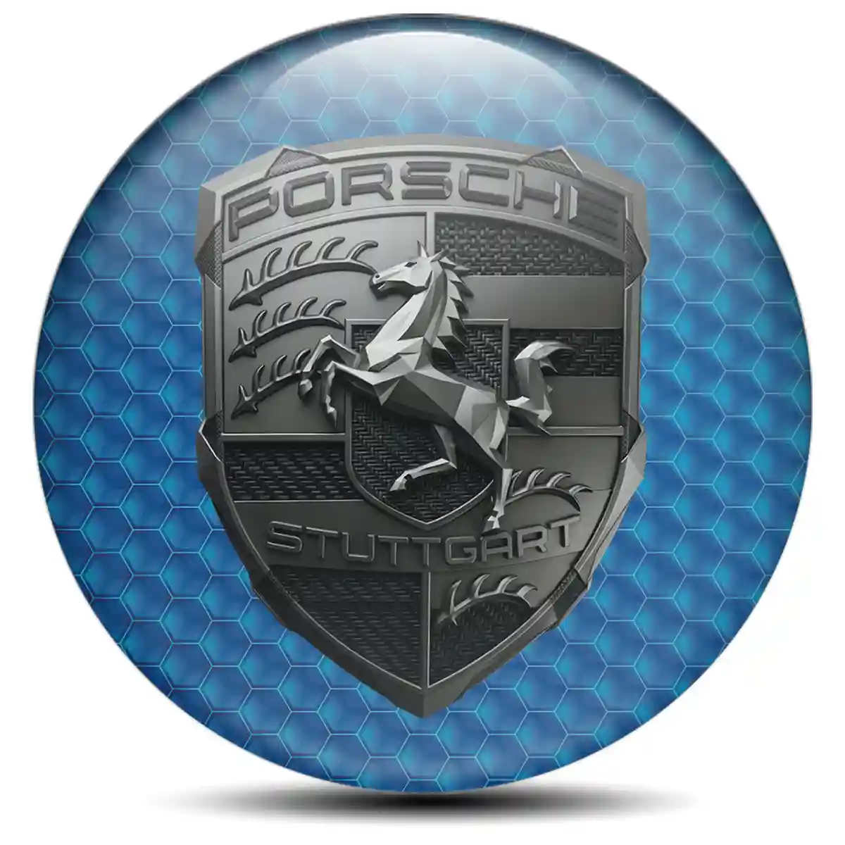 Porsche Emblem Badge Self-Adhesive Marked Edition