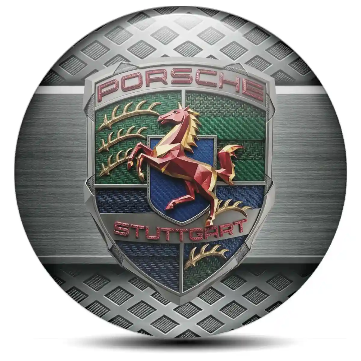 Porsche Emblem Badge Self-Adhesive Noble Edition