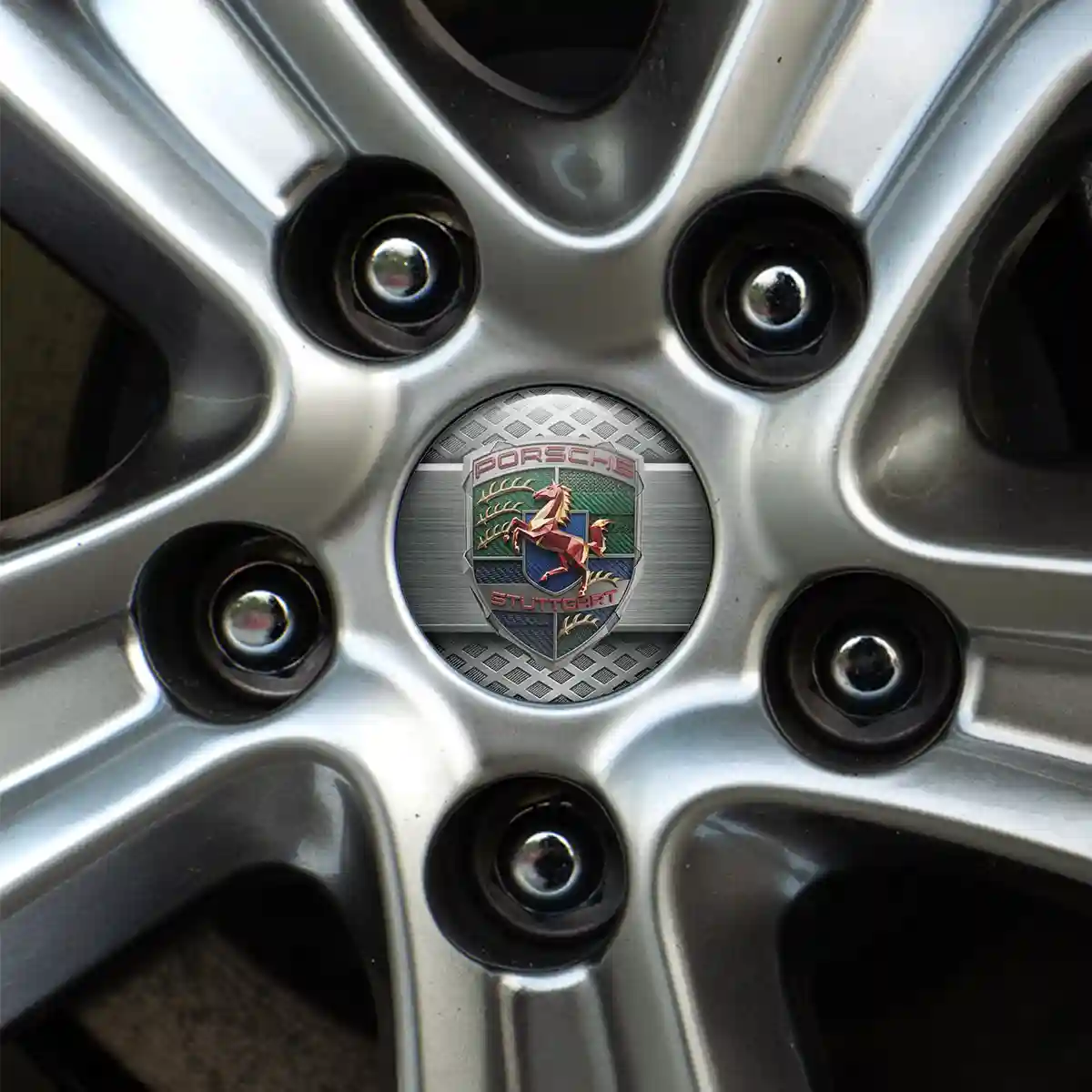 Porsche Emblem Badge Self-Adhesive Noble Edition